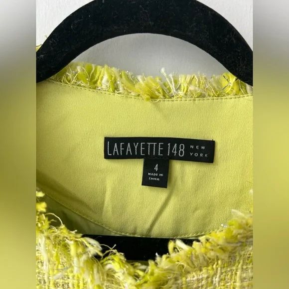 Lafayette 148 tweed yellow green jacket blazer - Picture 2 of 7